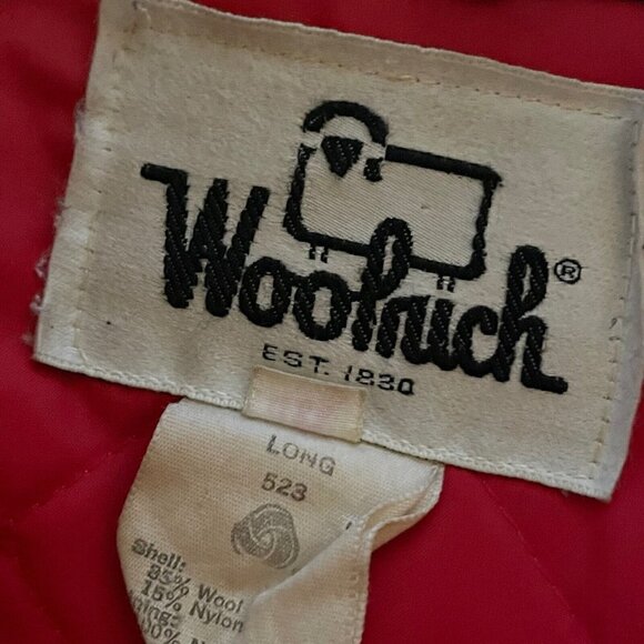 Woolrich Vintage 1960s Mens Mackinaw Hunting Jacket Sz 40 L Long Red Plaid Wool - Picture 9 of 9